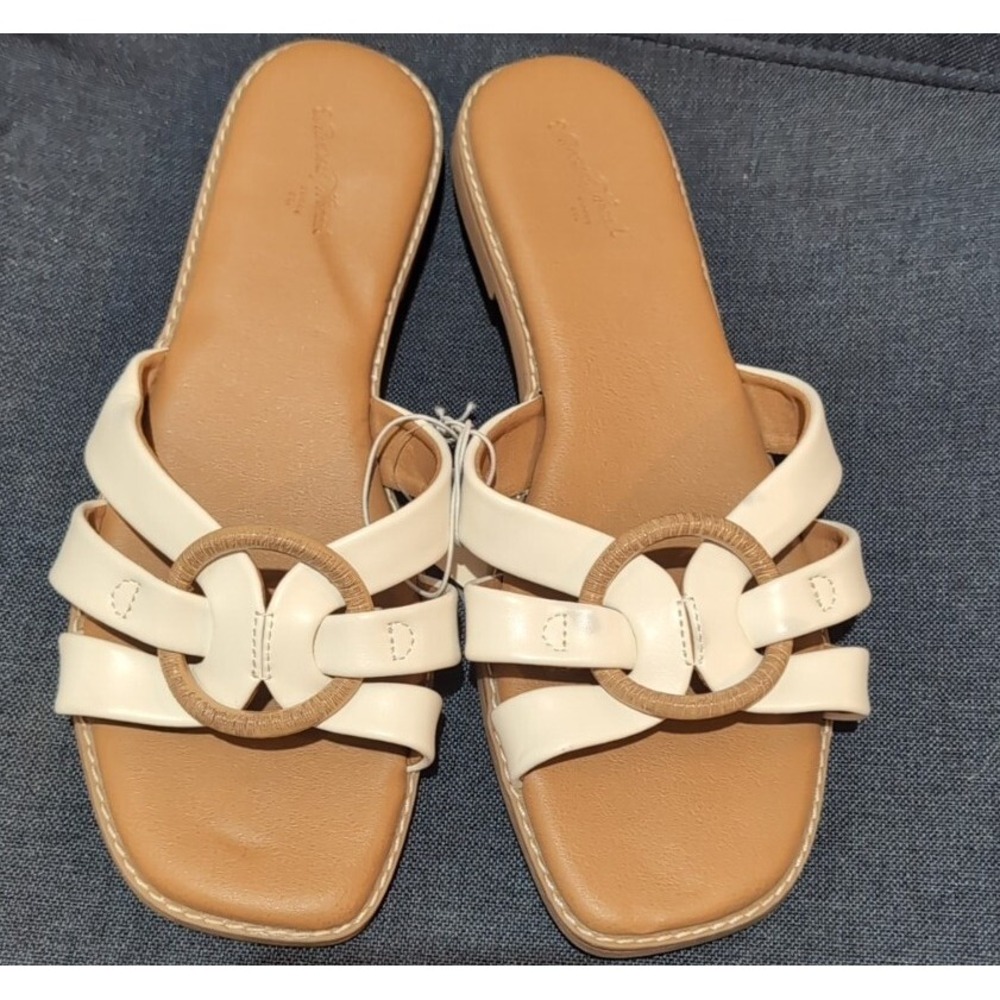 Women's Ramona Slide Sandals - Universal Thread White 9.5 NEW